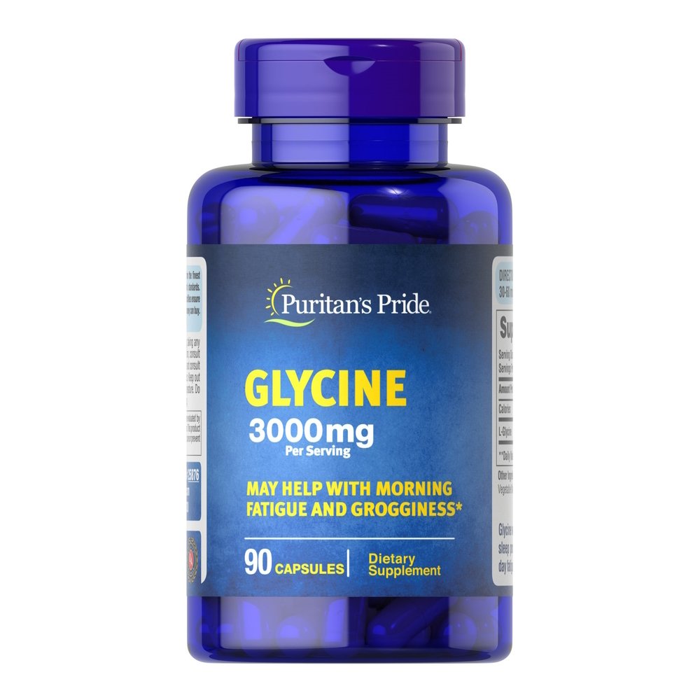 Аминокислота Puritan's Pride Glycine 3000 mg, 90 капсул,  ml, Puritan's Pride. Aminoácidos. 