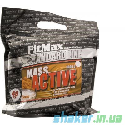 Гейнер для набора массы FitMax Mass Active (1 кг) фитмакс масс актив strawberry,  ml, FitMax. Gainer. Mass Gain Energy & Endurance recovery 