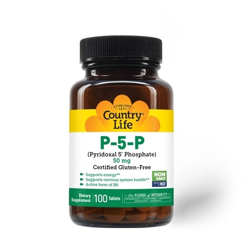 Витамины и минералы Country Life P-5-P, 100 таблеток,  ml, Country Life. Vitamins and minerals. General Health Immunity enhancement 