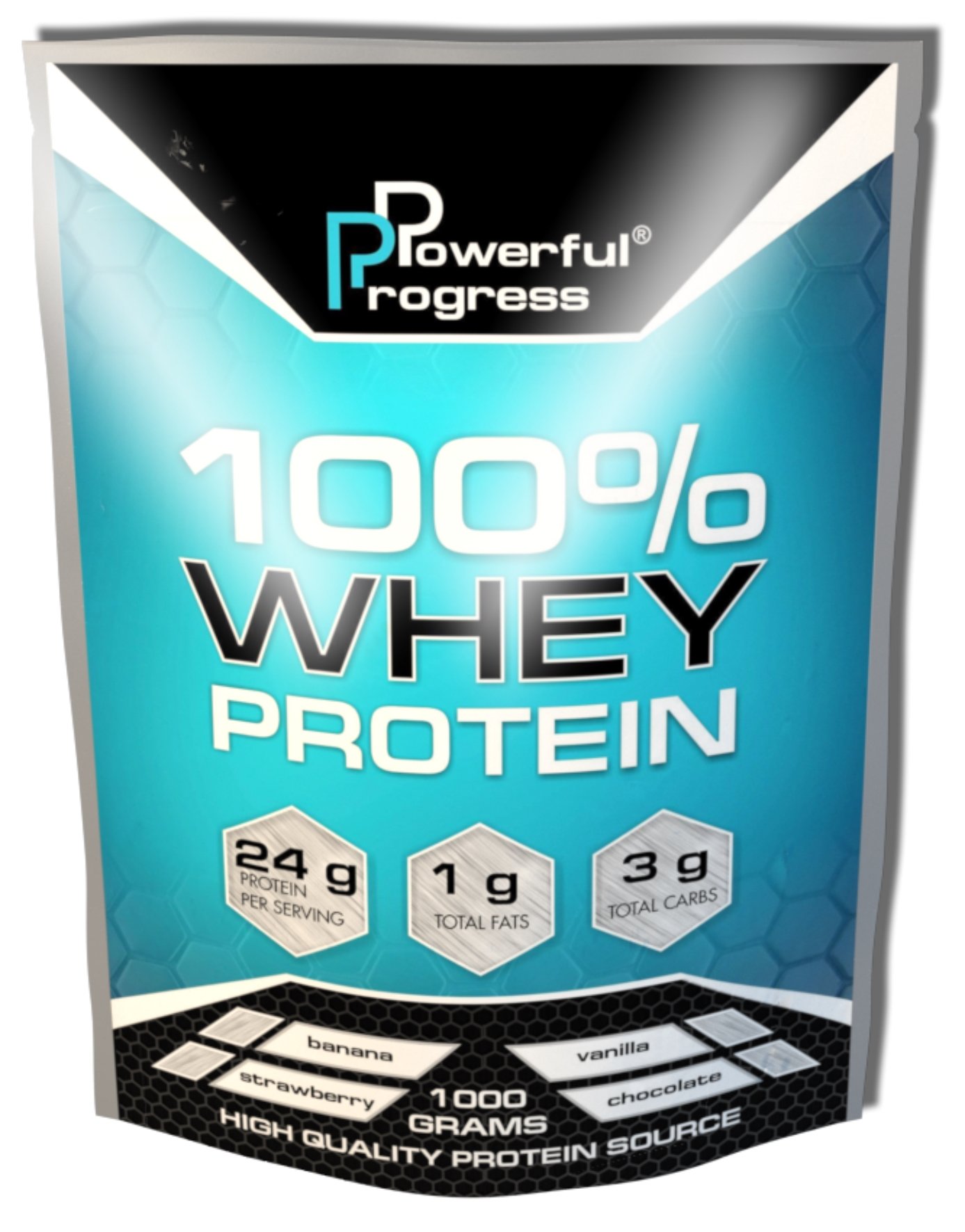 100% Whey Protein, 1000 g, Powerful Progress. Proteína de suero de leche. recuperación Anti-catabolic properties Lean muscle mass 
