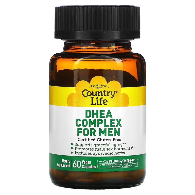 Country Life Стимулятор тестостерона Country Life DHEA Complex for Men, 60 вегакапсул, , 