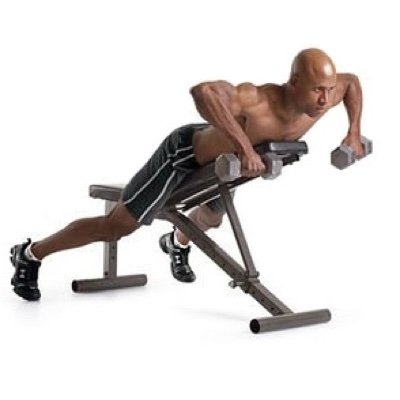 Incline Bench Two Arm Dumbbell Row 