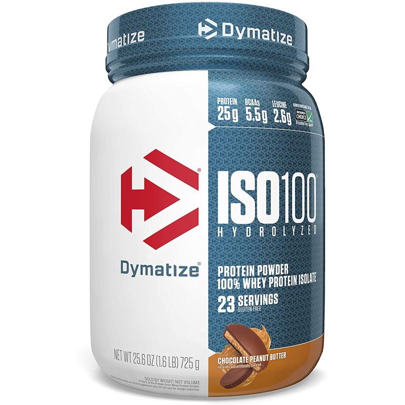 Протеин Dymatize ISO-100, 726 грамм Шоколад-арахисовое масло,  мл, Dymatize Nutrition. Протеин. Набор массы Восстановление Антикатаболические свойства 