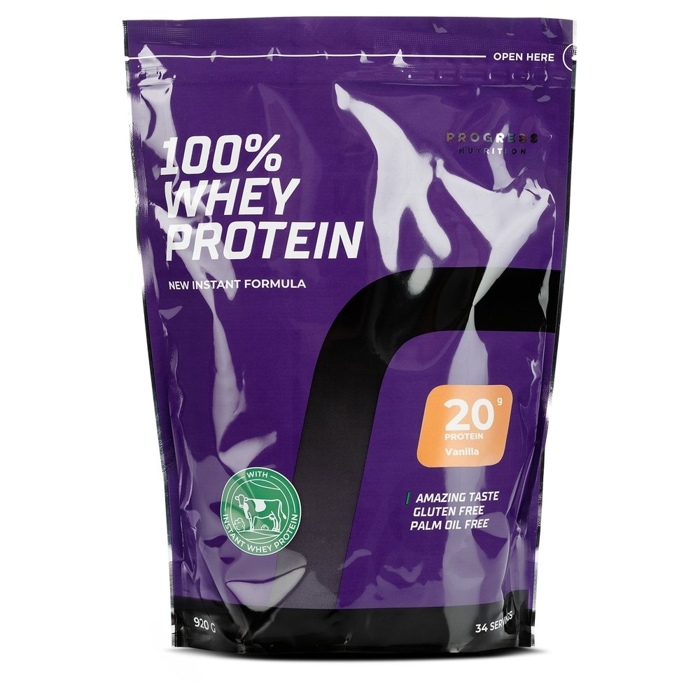 Протеин Progress Nutrition 100% Whey Protein, 920 грамм Ваниль,  ml, Progress Nutrition. Protein. Mass Gain recovery Anti-catabolic properties 