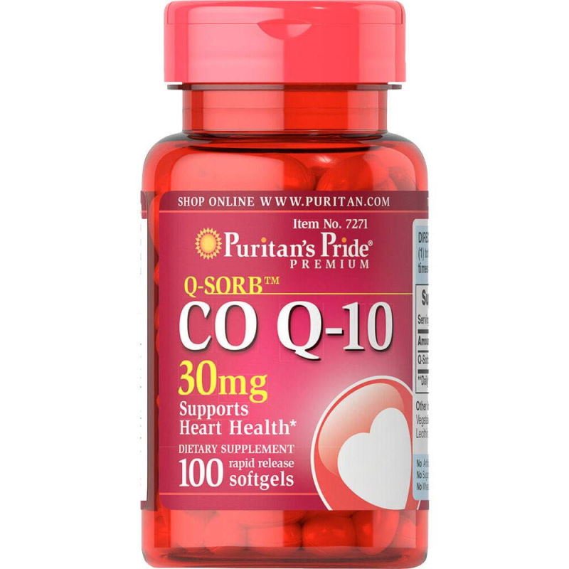 Витамины и минералы Puritan's Pride CO Q10 30 mg, 100 капсул,  ml, Puritan's Pride. Vitaminas y minerales. General Health Immunity enhancement 