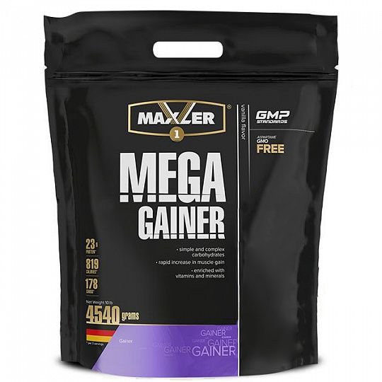 Гейнер Maxler Mega Gainer, 4 кг Ваниль,  мл, Maxler. Гейнер. Набор массы Энергия и выносливость Восстановление 