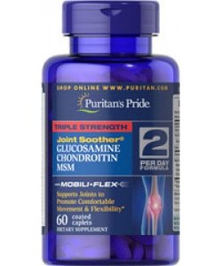 Puritan's Pride Triple Strength Glucosamine Chondroitin MSM, , 60 шт