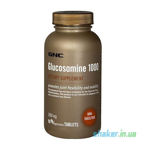 Глюкозамин Glucosamine 1000 (90 таб),  ml, GNC. Glucosamina. General Health Ligament and Joint strengthening 