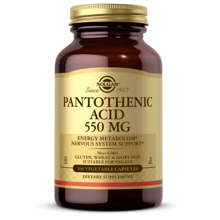 Пантотенова кислота Solgar Pantothenic Acid 550 mg (100 капс) солгар,  мл, Solgar. Витамин B. Поддержание здоровья 