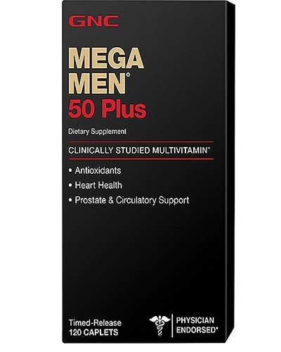 Mega Men 50 Plus, 120 шт, GNC. Витаминно-минеральный комплекс. Поддержание здоровья Укрепление иммунитета 