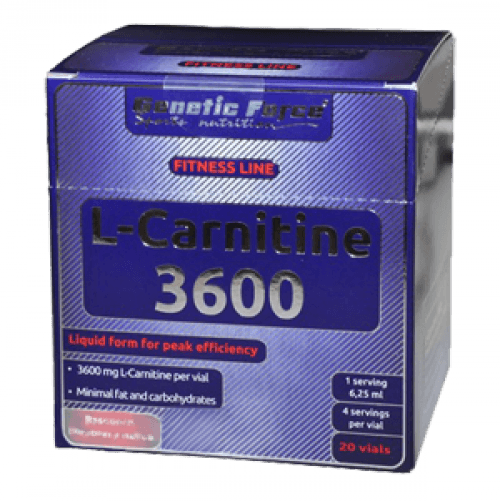 L-Carnitine 3600, 20 шт, Genetic Force. L-карнитин. Снижение веса Поддержание здоровья Детоксикация Стрессоустойчивость Снижение холестерина Антиоксидантные свойства 