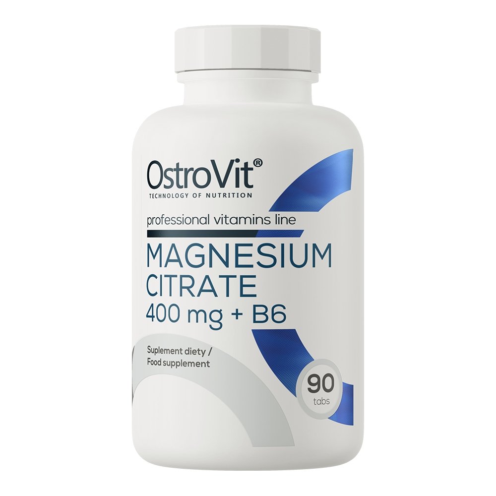 Витамины и минералы OstroVit Magnesium Citrate 400 mg + B6, 90 таблеток,  мл, OstroVit. Витамины и минералы. Поддержание здоровья Укрепление иммунитета 