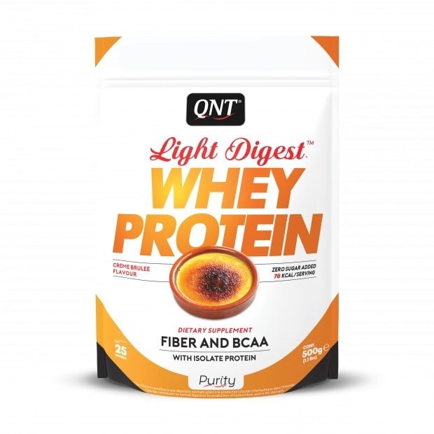 Протеин QNT Light Digest Whey Protein, 500 грамм Крем брюле,  мл, QNT. Протеин. Набор массы Восстановление Антикатаболические свойства 