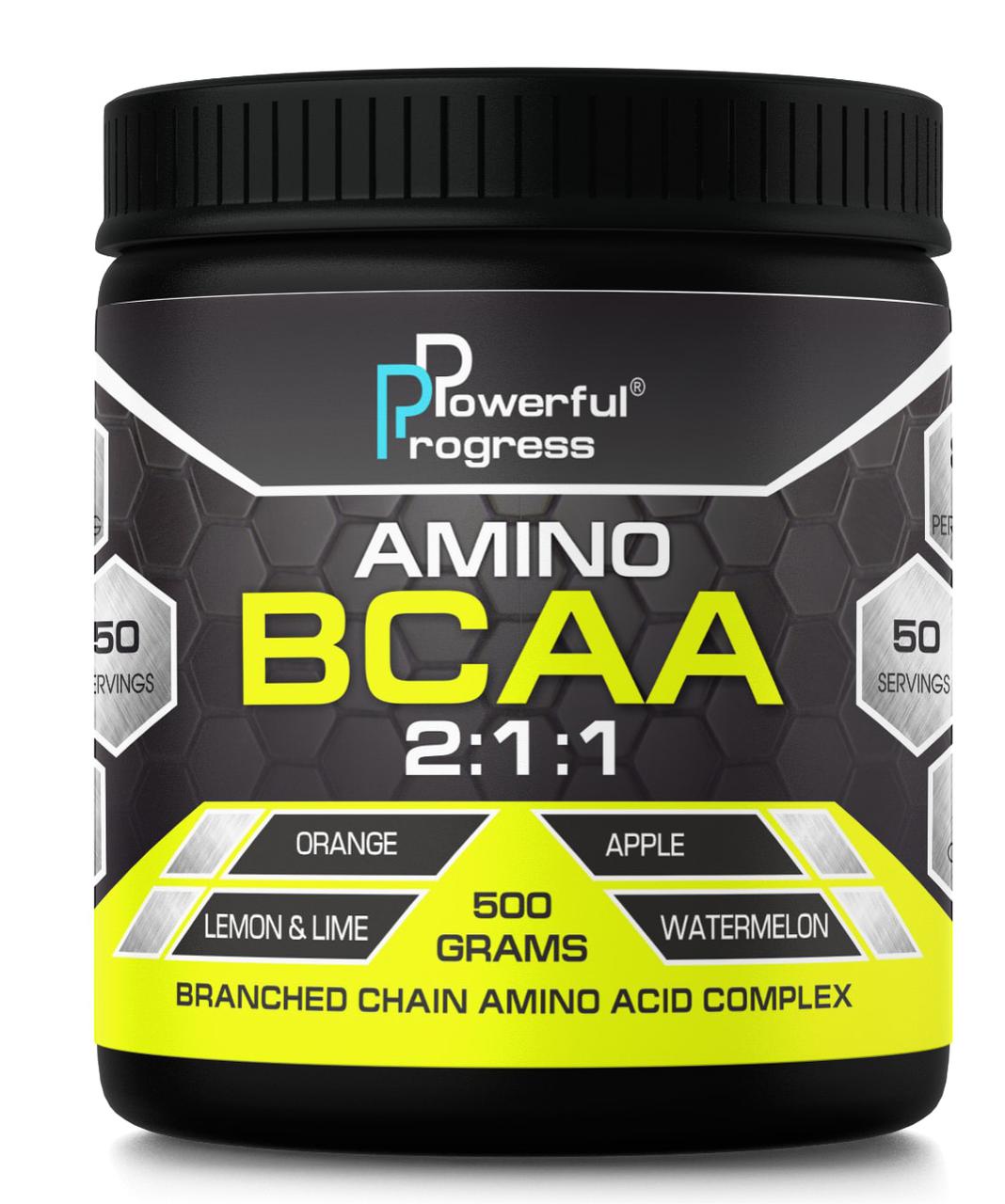 Amino BCAA 2:1:1 Powerful Progress 500 g ,  ml, Powerful Progress. BCAA. Weight Loss recovery Anti-catabolic properties Lean muscle mass 