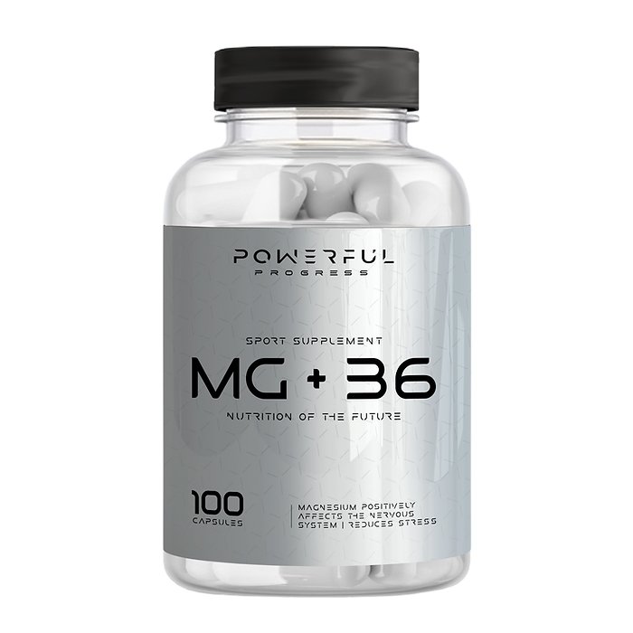 Витамины и минералы Powerful Progress Mg+B6, 100 капсул,  мл, Powerful Progress. Витамины и минералы. Поддержание здоровья Укрепление иммунитета 