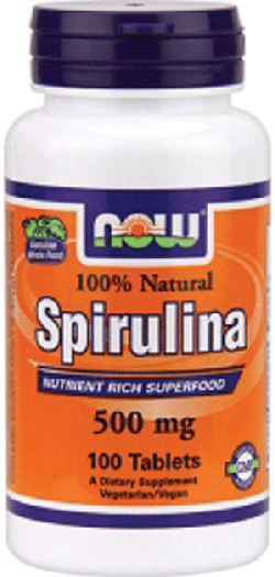 Spirulina 500 mg, 100 pcs, Now. . General Health 