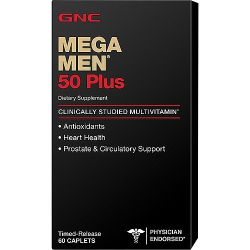 Mega Men 50 Plus, 60 шт, GNC. Витаминно-минеральный комплекс. Поддержание здоровья Укрепление иммунитета 