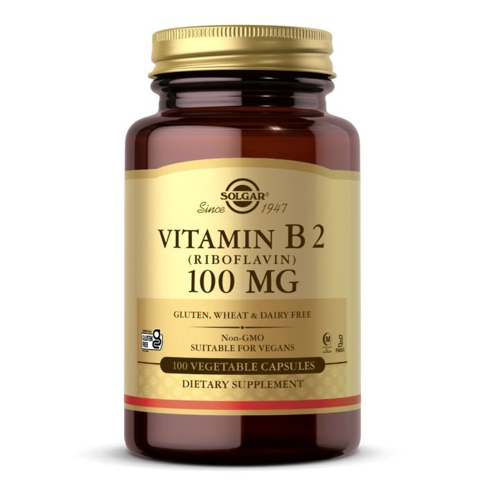 Витамины и минералы Solgar Vitamin B2 100 mg, 100 вегакапсул,  мл, Solgar. Витамины и минералы. Поддержание здоровья Укрепление иммунитета 