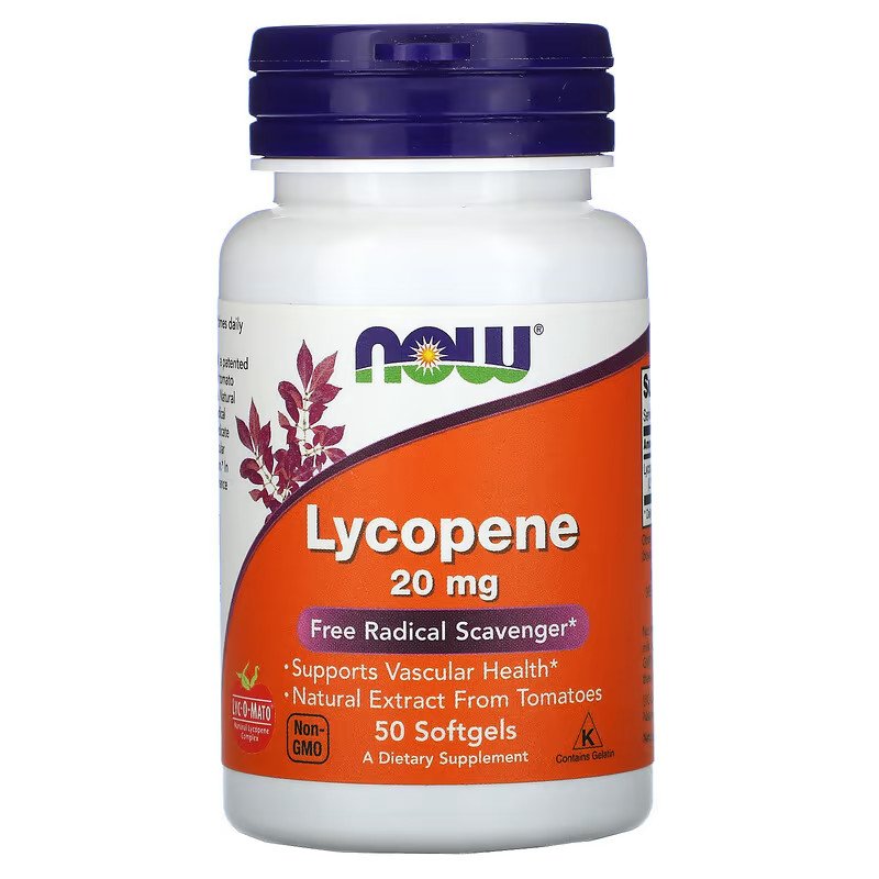 Натуральная добавка NOW Lycopene 20 mg, 50 капсул,  мл, Now. Hатуральные продукты. Поддержание здоровья 