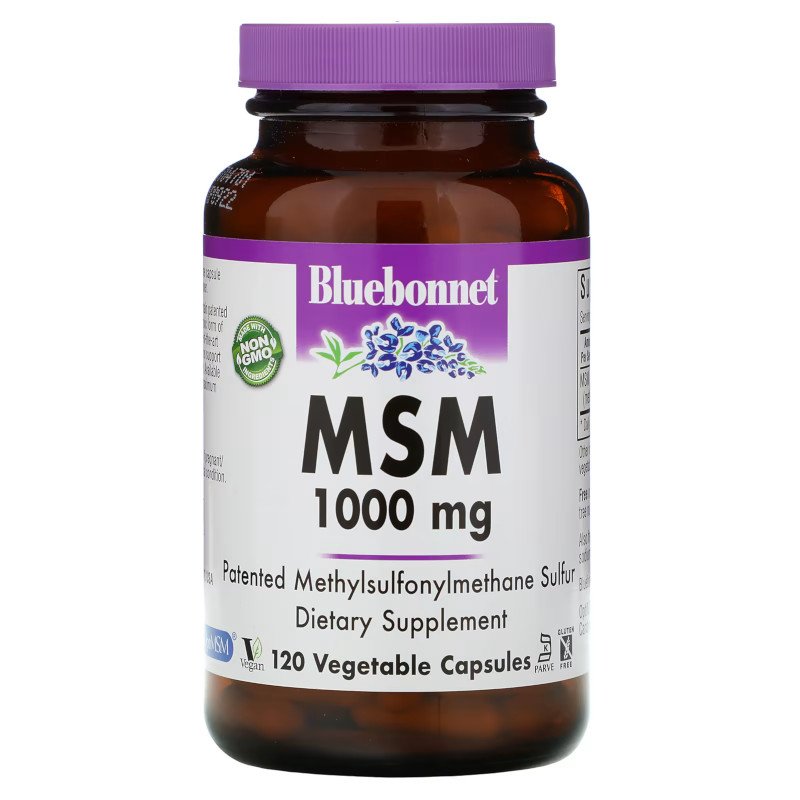 Для суставов и связок Bluebonnet MSM 1000 mg, 120 вегакапсул,  мл, Bluebonnet Nutrition. Хондропротекторы. Поддержание здоровья Укрепление суставов и связок 