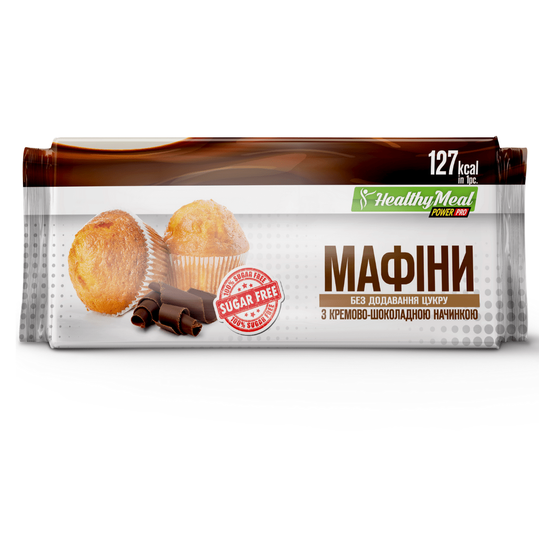 Мафіни з кремово-шоколадною начинкою Power Pro 70 г,  ml, Power Pro. Sustitución de comidas. 