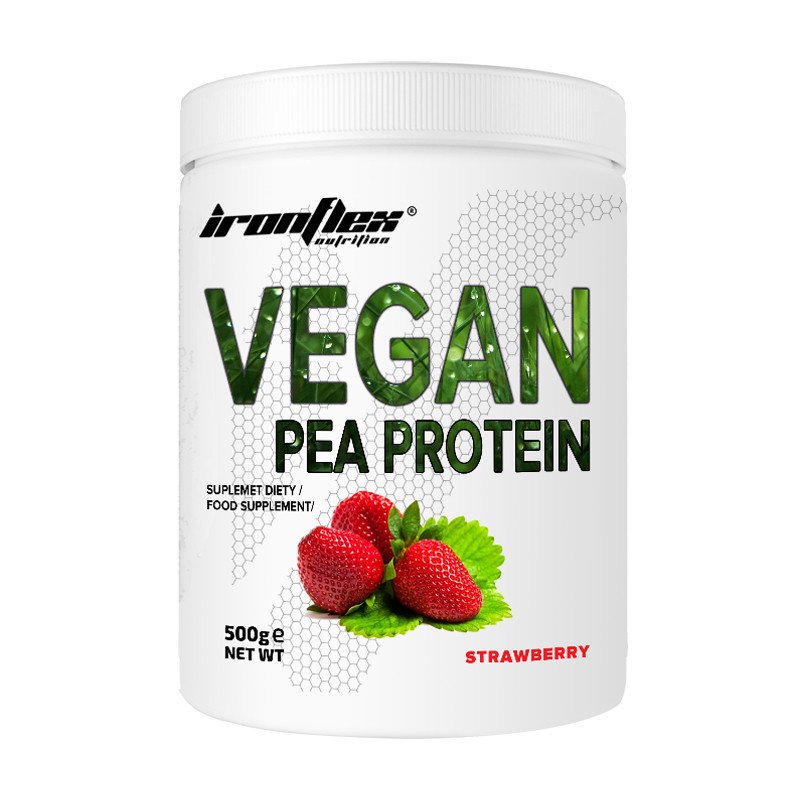 Протеин IronFlex Vegan Pea Protein, 500 грамм Клубника,  ml, IronFlex. Proteína. Mass Gain recuperación Anti-catabolic properties 