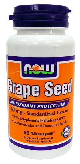 Grape Seed 60 mg, 90 pcs, Now. Special supplements. 