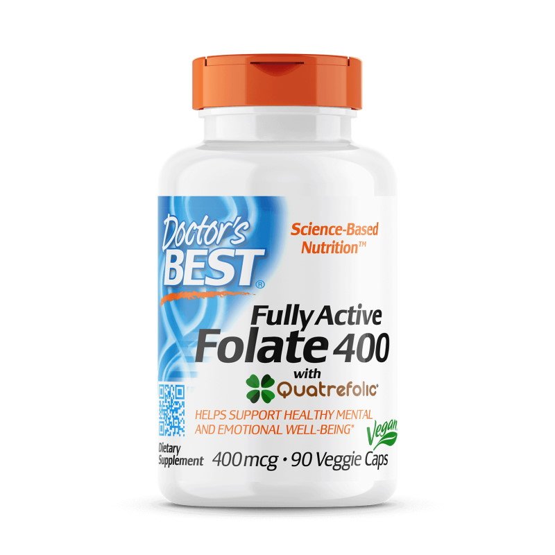 Витамины и минералы Doctor's Best Fully Active Folate 400 mcg, 90 вегакапсул,  мл, Doctor's BEST. Витамины и минералы. Поддержание здоровья Укрепление иммунитета 