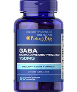 Puritan's Pride GABA 750 mg, , 90 шт
