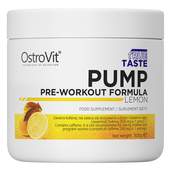Предтреник OstroVit PUMP Pre-Workout Formula (300 г) островит памп Lemon,  мл, OstroVit. Предтренировочный комплекс. Энергия и выносливость 