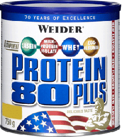 Protein 80 Plus, 750 g, Weider. Mezcla de proteínas. 