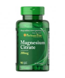 Magnesium Citrate 200 mg, 90 шт, Puritan's Pride. Магний Mg. Поддержание здоровья Снижение холестерина Предотвращение утомляемости 