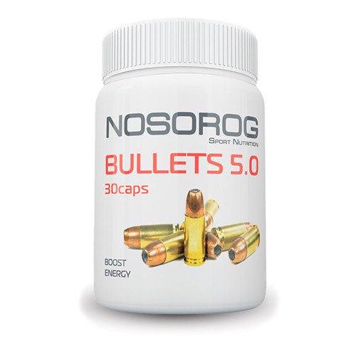 Предтреник Nosorog BULLETS 5.0 (30 капсул) носорог буллетс,  мл, Nosorog. Предтренировочный комплекс. Энергия и выносливость 