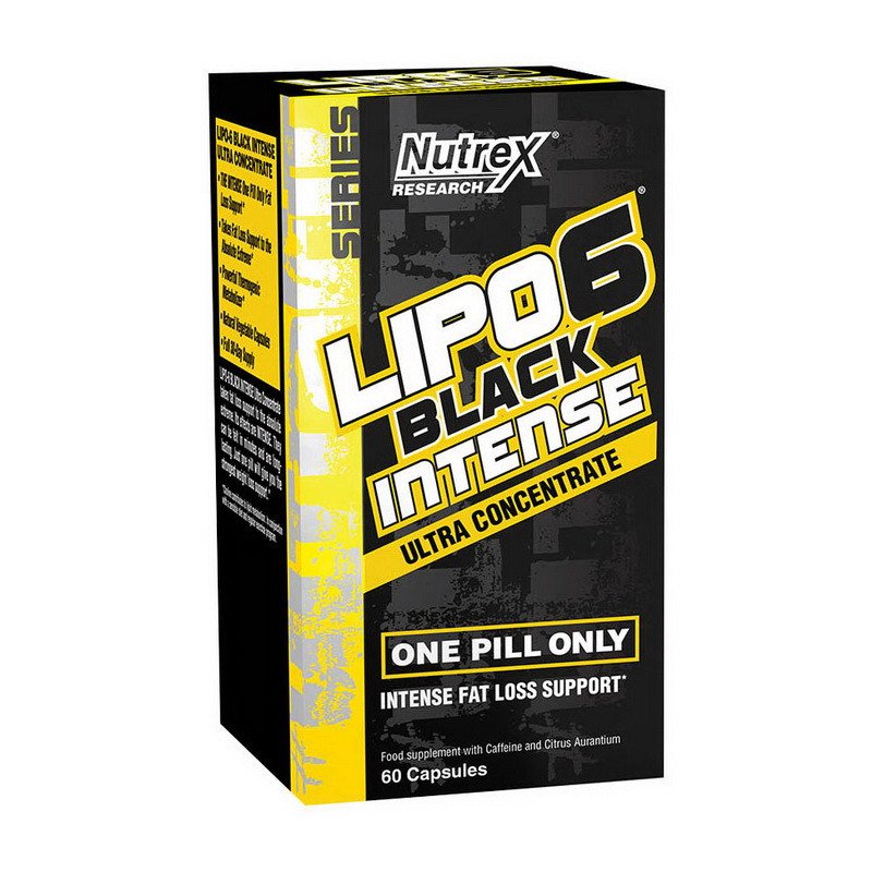 Жироспалювач Nutrex Lipo 6 Black Intense Ultra Concentrate 60 Caps,  ml, Nutrex Research. Quemador de grasa. Weight Loss Fat burning 