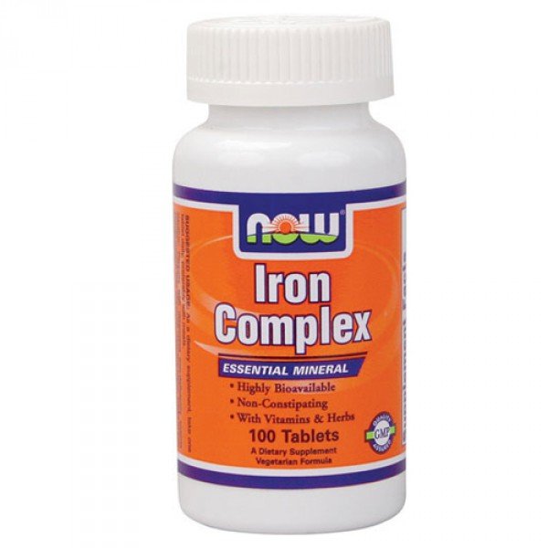Iron Complex, 100 pcs, Now. Vitamin Mineral Complex. General Health Immunity enhancement 
