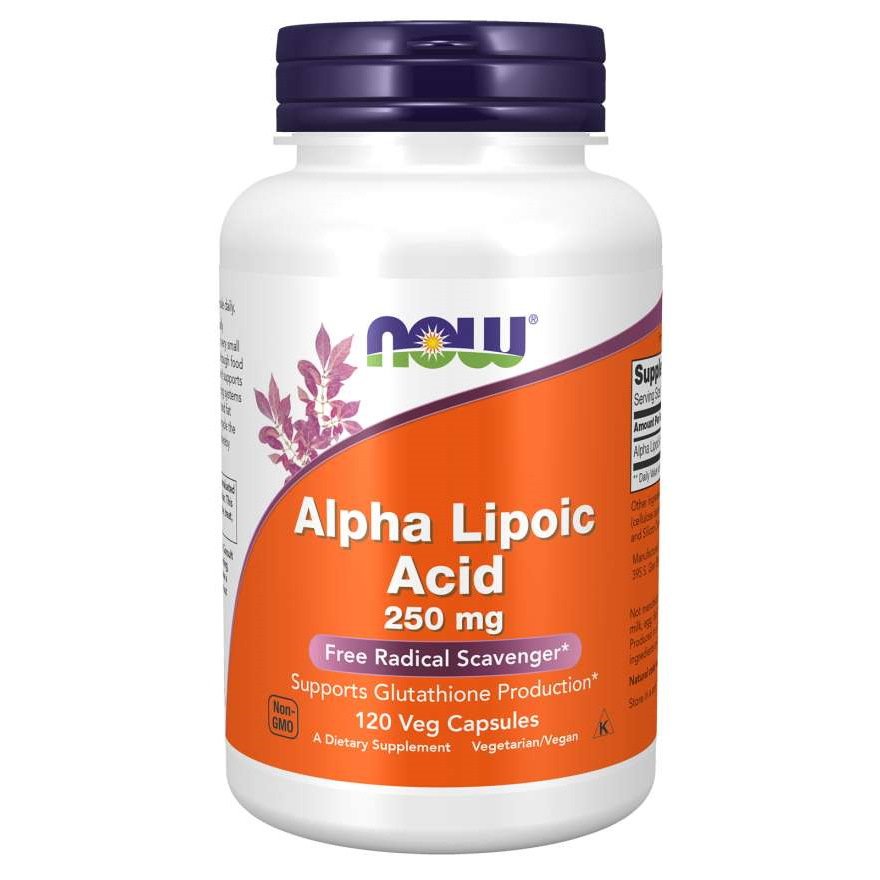 Витамины и минералы NOW Alpha Lipoic Acid 250 mg, 120 вегакапсул,  ml, Now. Vitamins and minerals. General Health Immunity enhancement 