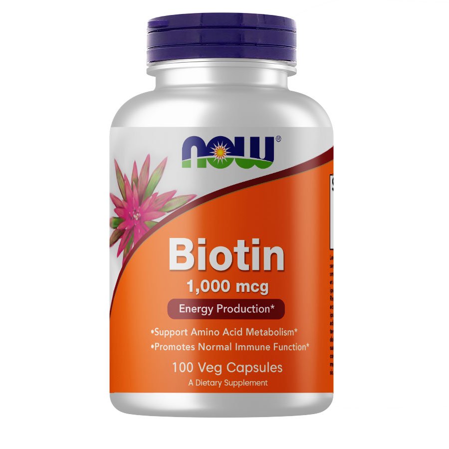 Витамины и минералы NOW Biotin 1000 mcg, 100 вегакапсул,  ml, Now. Vitamins and minerals. General Health Immunity enhancement 