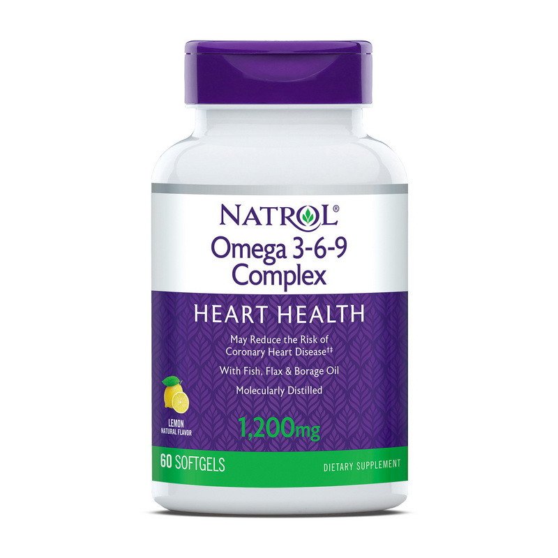Natrol Омега-3-6-9 Natrol Omega 3-6-9 1200 mg (60 капс) натрол лимон, , 60 