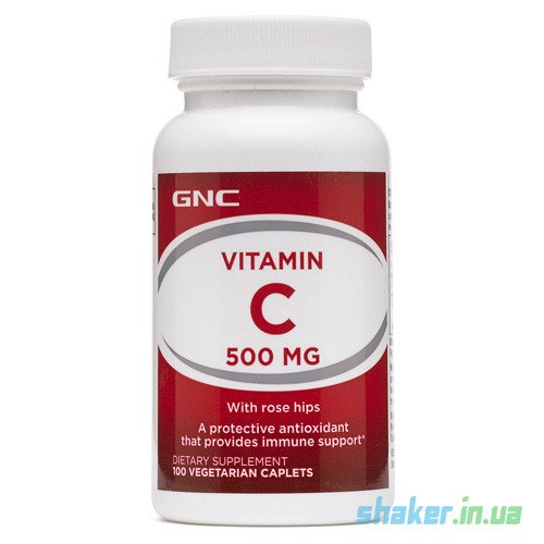 Витамин C GNC Vitamin C 500 (100 таб) гнс,  мл, GNC. Витамин C. Поддержание здоровья Укрепление иммунитета 