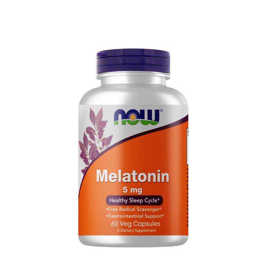 Восстановитель NOW Melatonin 5 mg, 60 вегакапсул,  мл, Now. Послетренировочный комплекс. Восстановление 