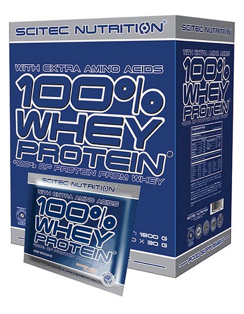 100% Whey Protein, 60 шт, Scitec Nutrition. Сывороточный концентрат. Набор массы Восстановление Антикатаболические свойства 