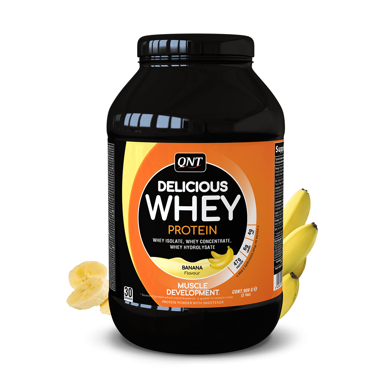 QNT Сывороточный протеин изолят QNT Delicious Whey protein (908 г) кюнт banana, , 0.908 
