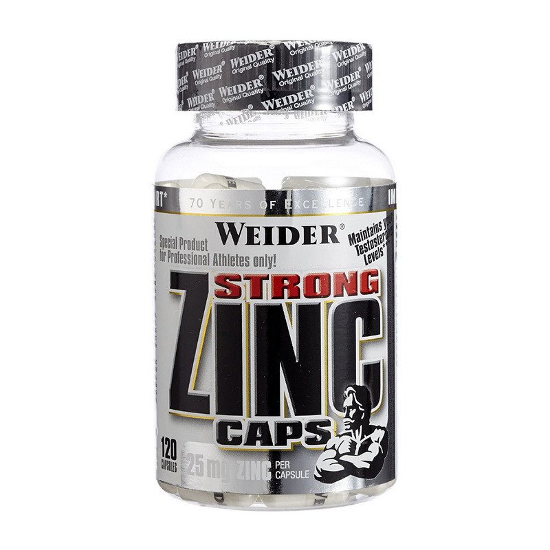 Цинк Weider Strong Zinc Caps 25 mg (120 caps) вейдер ,  ml, Weider. Zinc Zn. General Health 
