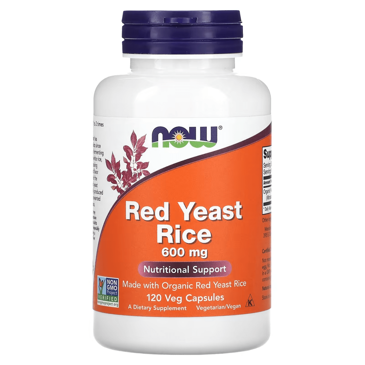 Now NOW Foods Red Yeast Rice 600 mg 120 Caps, , 