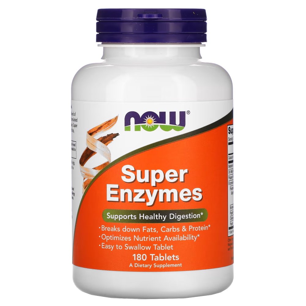 Натуральная добавка NOW Super Enzymes, 180 таблеток,  мл, Now. Hатуральные продукты. Поддержание здоровья 