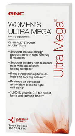 Women's Ultra Mega, 180 pcs, GNC. Vitamin Mineral Complex. General Health Immunity enhancement 
