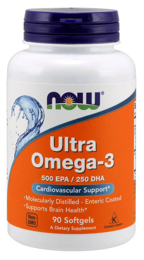Жирні кислоти NOW Foods Ultra Omega-3 (500 EPA/250 DHA) 90 Softgels,  ml, Now. Omega 3 (Fish Oil). General Health Ligament and Joint strengthening Skin health CVD Prevention Anti-inflammatory properties 