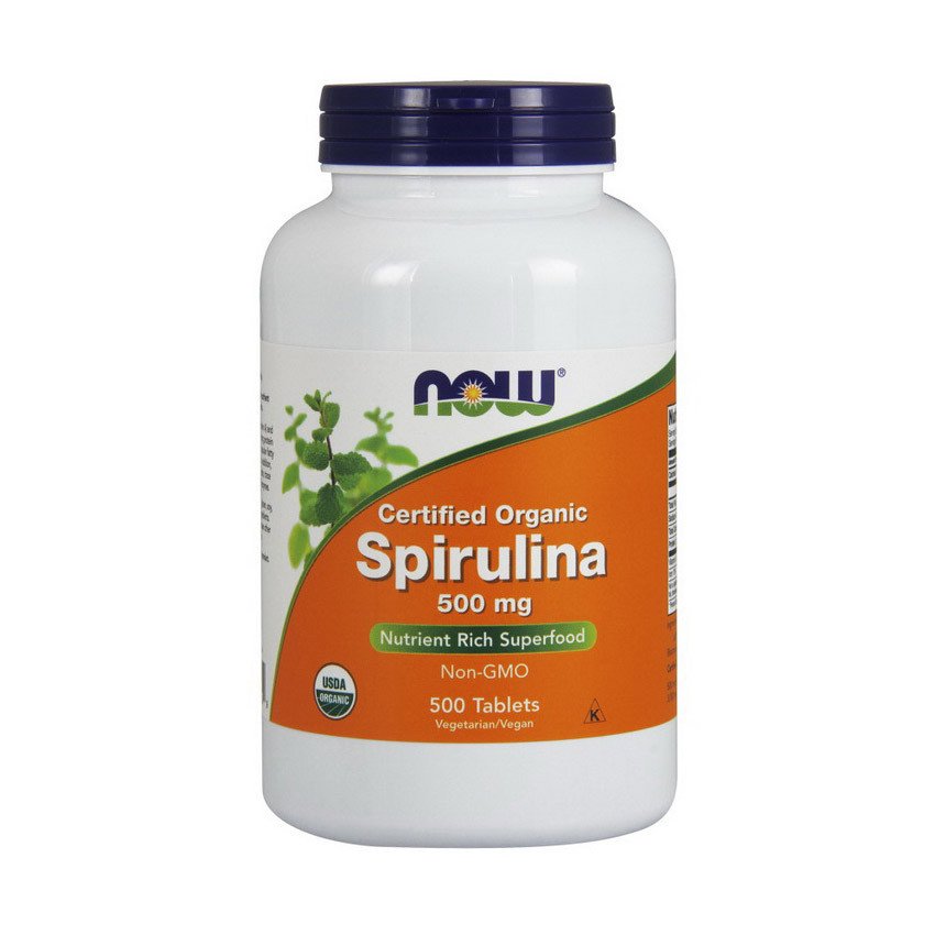 Спирулина Now Foods Spirulina 500 mg organic (500 таб) нау фудс,  мл, Now. Спирулина