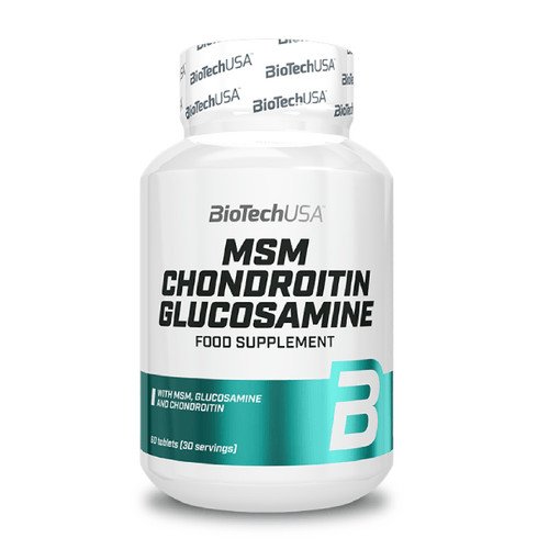Для суставов и связок Biotech MSM Chondroitin Glucosamine, 60 таблеток,  мл, BioTech. Хондропротекторы. Поддержание здоровья Укрепление суставов и связок 