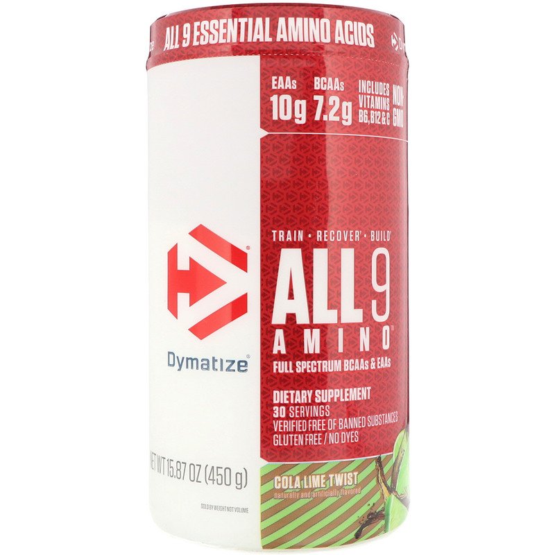 Аминокислота Dymatize All9 Amino, 450 грамм Кола-лайм,  мл, Dymatize Nutrition. Аминокислоты. 